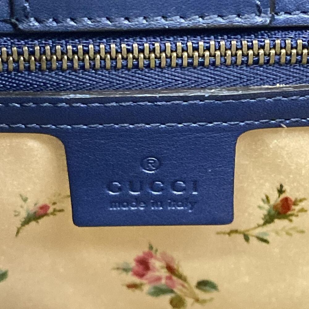 Gucci GG Marmont Handbag 448054 Blue Navy Denim Leather - Picture 9 of 15